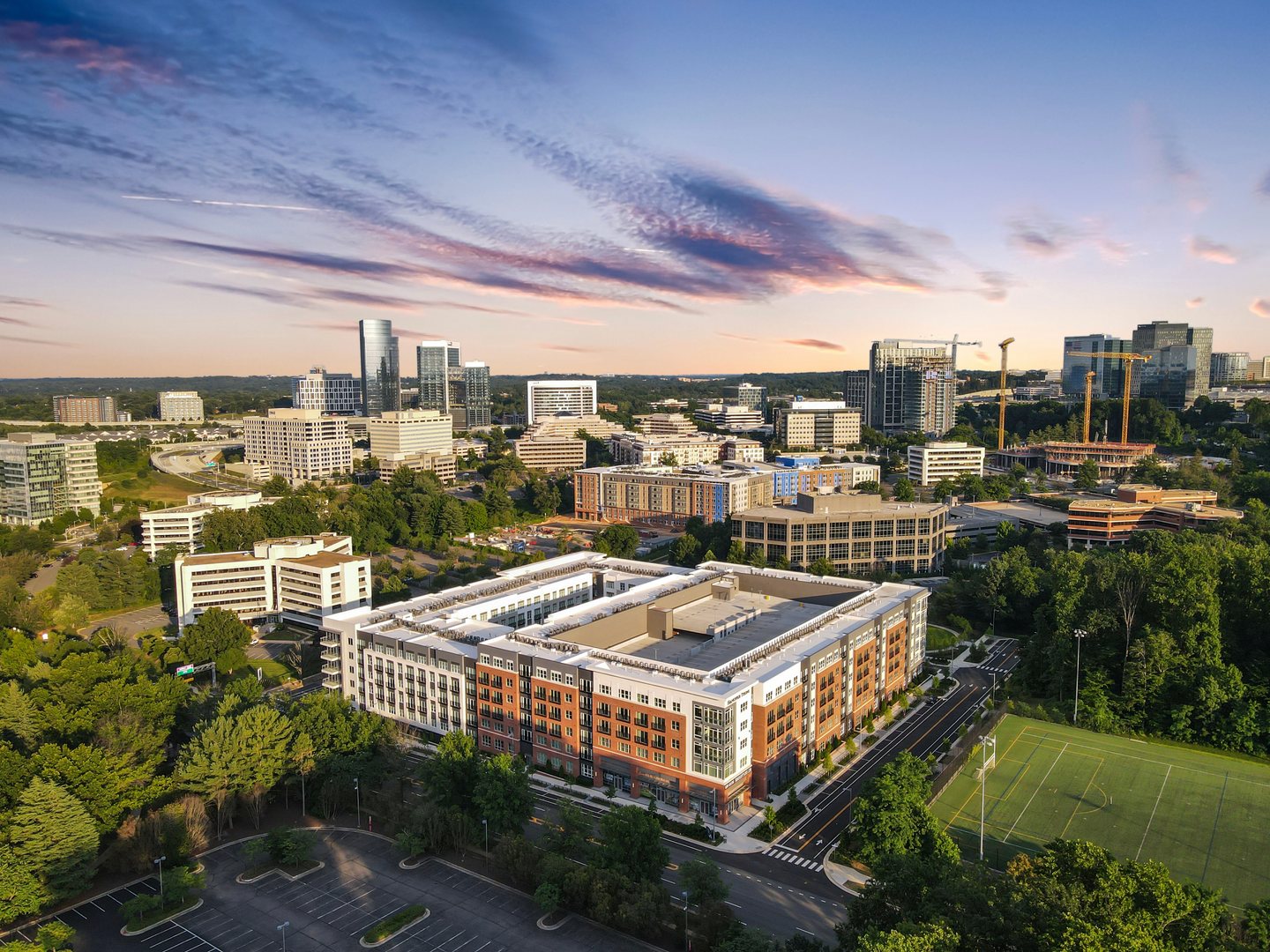 The Jones at Tysons, a centrally located luxury community in the heart of Tysons, offering modern living with unmatched convenience.